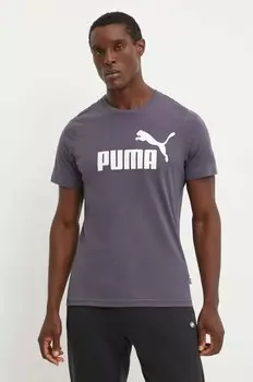 Хлопковая футболка Puma, серый