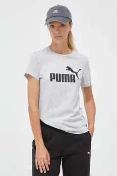 Хлопковая футболка Puma, серый