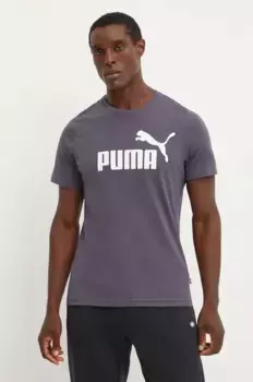 Хлопковая футболка Puma, серый