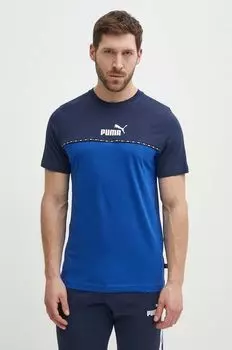Хлопковая футболка Puma, синий
