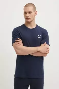 Хлопковая футболка Puma, темно-синий