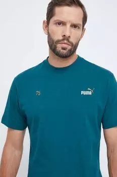 Хлопковая футболка Puma, зеленый