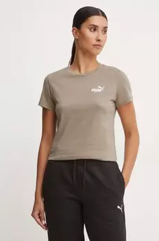Хлопковая футболка Puma, зеленый