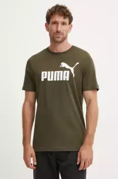 Хлопковая футболка Puma, зеленый