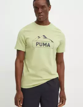 Хлопковая футболка Puma, зеленый