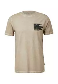 Хлопковая футболка Qs, коричневый