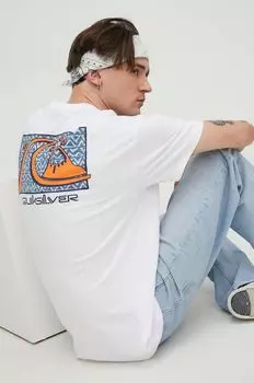 Хлопковая футболка Quiksilver, белый
