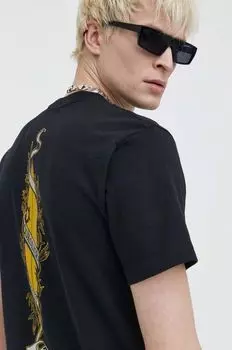 Хлопковая футболка Quiksilver, черный