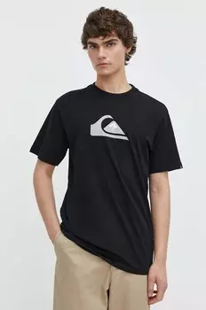 Хлопковая футболка Quiksilver, черный