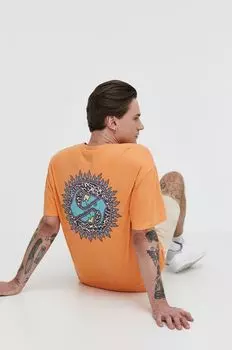 Хлопковая футболка Quiksilver, оранжевый