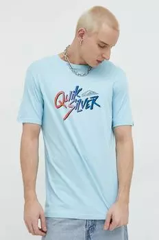 Хлопковая футболка Quiksilver, синий