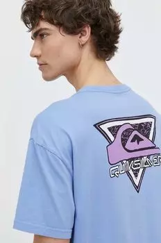 Хлопковая футболка Quiksilver, синий