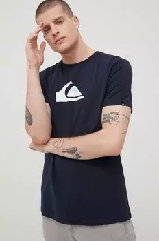 Хлопковая футболка Quiksilver, темно-синий