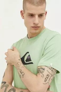 Хлопковая футболка Quiksilver, зеленый