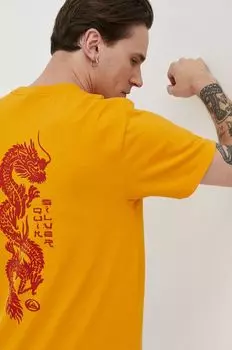 Хлопковая футболка Quiksilver, желтый