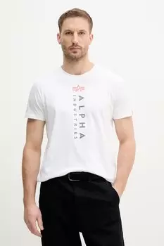 Хлопковая футболка R Print T Alpha Industries, белый