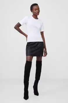 Хлопковая футболка-ралли с круглым вырезом French Connection, белый