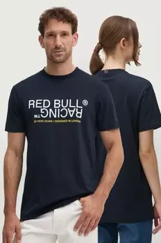Хлопковая футболка Red Bull Racing x Pepe Jeans, темно-синий