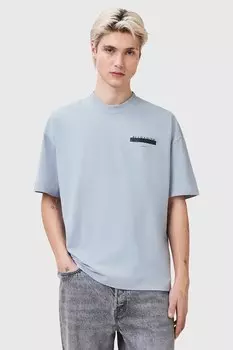 Хлопковая футболка REDACT SS CREW Allsaints, синий