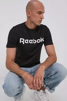 Хлопковая футболка Reebok, черный