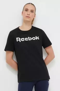 Хлопковая футболка Reebok, черный