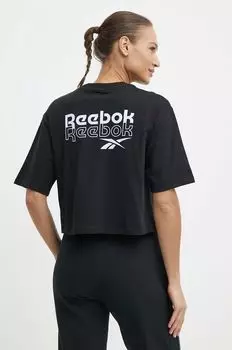 Хлопковая футболка Reebok, черный