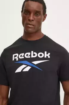 Хлопковая футболка Reebok, черный