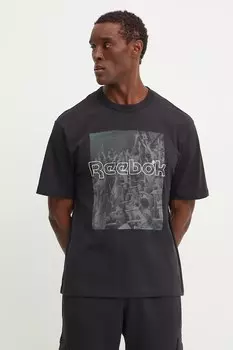 Хлопковая футболка Reebok Classic, черный