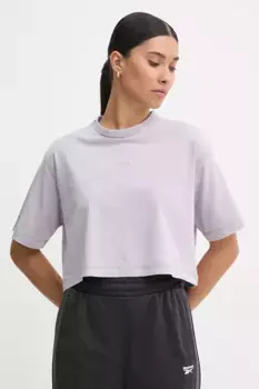 Хлопковая футболка Reebok Classic, фиолетовый