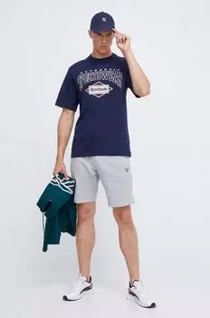 Хлопковая футболка Reebok Classic, темно-синий