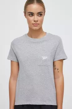 Хлопковая футболка Reebok, серый