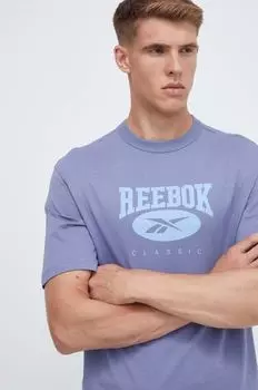 Хлопковая футболка Reebok, синий