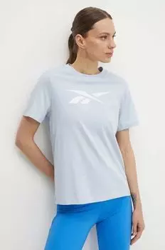 Хлопковая футболка Reebok, синий