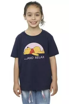 Хлопковая футболка Relax с Винни-Пухом Disney, темно-синий