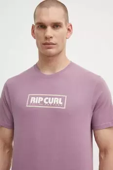 Хлопковая футболка Rip Curl, фиолетовый
