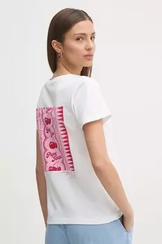 Хлопковая футболка ROSEY Pepe Jeans, белый