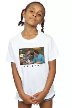 Хлопковая футболка Ross And Chandler с рукопожатием Friends, белый