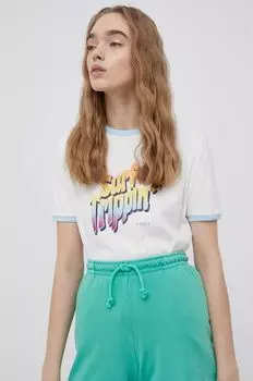 Хлопковая футболка Roxy, белый