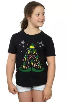 Хлопковая футболка «Рождественская елка» Elf, черный