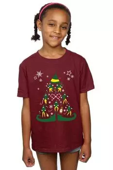 Хлопковая футболка «Рождественская елка» Elf, красный