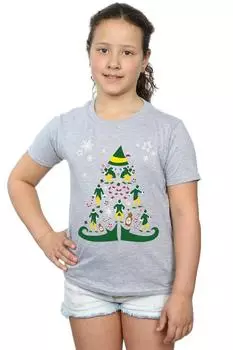 Хлопковая футболка «Рождественская елка» Elf, серый