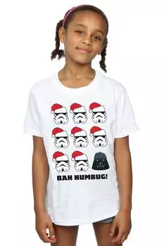 Хлопковая футболка «Рождественский обман» Star Wars, белый