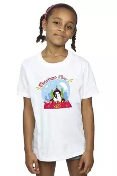 Хлопковая футболка «Рождественский снежный шар» Elf, белый