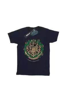 Хлопковая футболка «Рождественский венок» Harry Potter, темно-синий