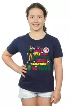 Хлопковая футболка «Рождественское настроение» Elf, темно-синий