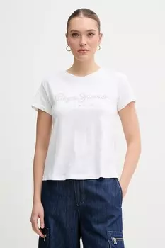 Хлопковая футболка RYLEIGH Pepe Jeans, белый