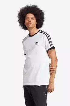 Хлопковая футболка с 3 полосками adidas Originals, белый