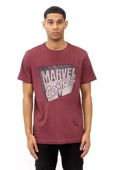 Хлопковая футболка с 3D-логотипом в стиле ретро Marvel, красный