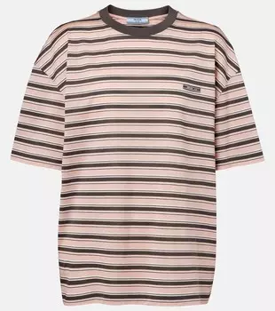 Хлопковая футболка с эффектом потертости Prada, Pesco