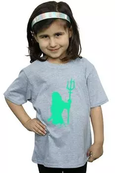 Хлопковая футболка с аквасилуэтом «Аквамен» DC Comics, серый